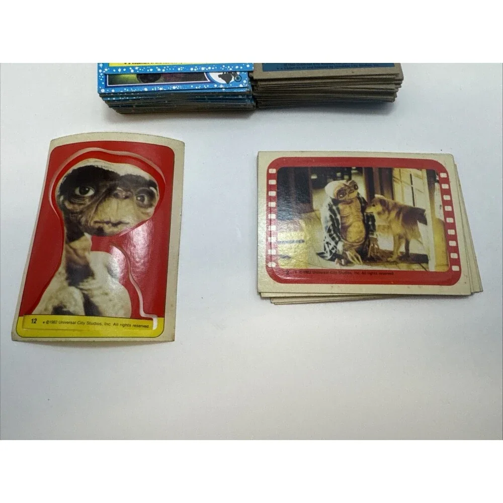 1982 E.T. Movie Trading Cards - Lot of 77 plus 8 Sticker Card